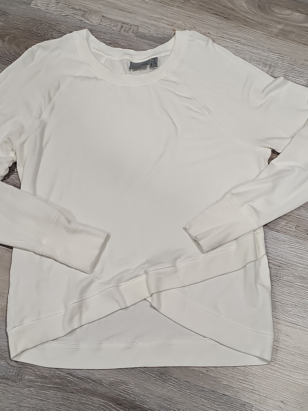 Athleta Off-White Crossover Hem Pullover Sweatshirt M